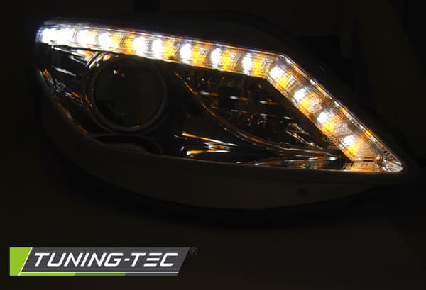 Forlygter med parkeringslys til SEAT IBIZA 6J 06 08-12 med LED blinklys KROM