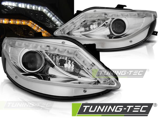 Forlygter med parkeringslys til SEAT IBIZA 6J 06 08-12 med LED blinklys KROM