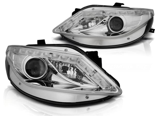 Strålkastare med parkeringsljus SEAT IBIZA 6J 06 08-12 med LED blinkers KROM