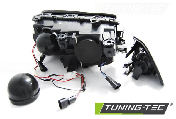 Ajovalot kaksoishalo vanteet BMW E46 05 98-08 01 S/T ANGEL EYES LED MUSTA