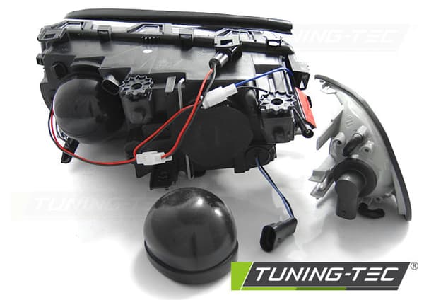 Forlygter dobbelt halo fælge BMW E46 04 99-03 03 COUPE CONVERTIBLE ANGEL EYES LED SORT