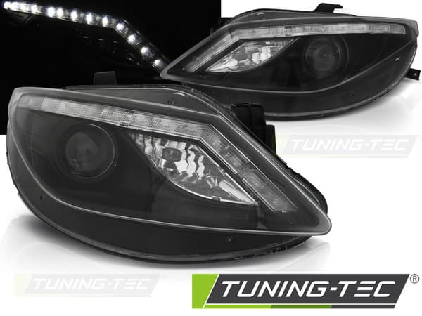 Forlygter med parkeringslys SEAT IBIZA 6J 06 08-12 SORT