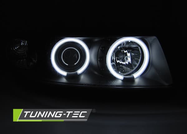 Kaksoiskehäkiekot etuvalot SEAT LEON / TOLEDO 04 99-08 04 ANGEL EYES CCFL MUSTA