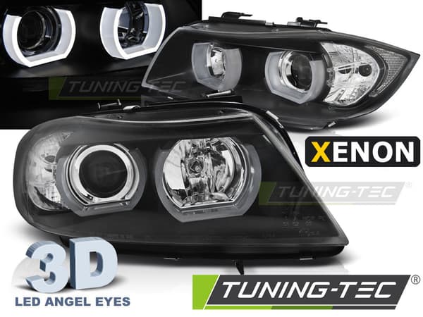 Ajovalot Xenon BMW E90/E91 03 05-08 08 3D U TYYPPI MUSTA HID