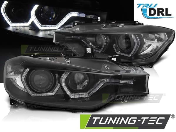 BMW F30/F31 10 11 - 05 15 päiväajovalot ajovalot LED Musta DRL