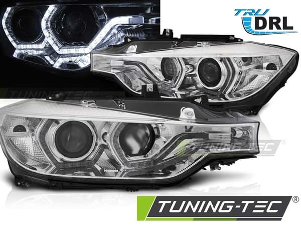 Dagljus strålkastare BMW F30/F31 10 11 - 05 15 ANGEL EYES LED CHROME DRL