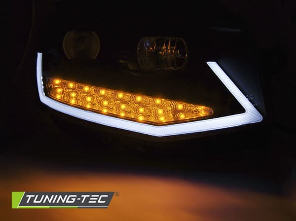 Forlygter kørselslys VW T6 15- SORT CHROME LED DRL
