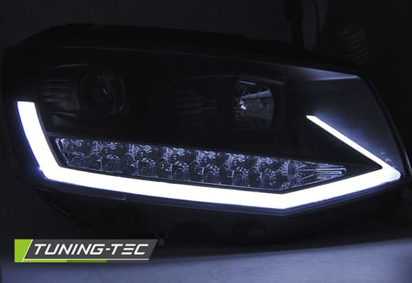 Forlygter kørselslys VW T6 15- SORT CHROME LED DRL