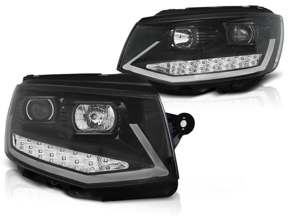 Forlygter kørselslys VW T6 15- SORT CHROME LED DRL
