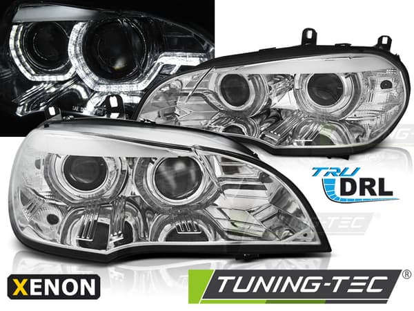 Frontlyktor Xenon BMW X5 E70 07-10 AE DRL LED KROM HID