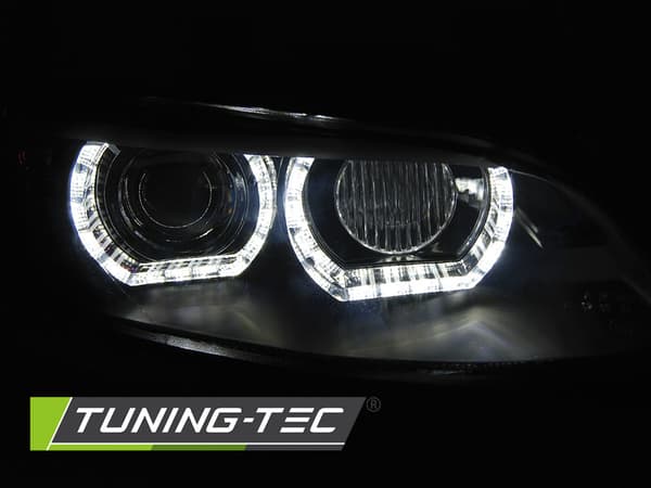 Strålkastare Xenon BMW E92/E93 06-10 ANGEL EYES LED SVART HID
