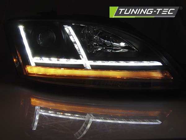 Forlygter med positionslys AUDI TT 06-10 8J SORT LED SEQ