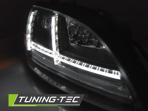 Forlygter med positionslys AUDI TT 06-10 8J SORT LED SEQ