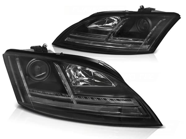 Strålkastare med parkeringsljus AUDI TT 06-10 8J SVART LED SEQ