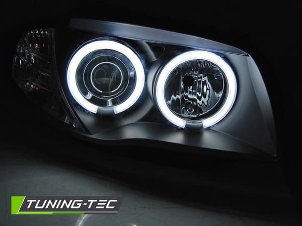 Ajovalot kaksoishalo vanteet BMW 1 E87/E81/82/88 04-11 ANGEL EYES CCFL BLACK
