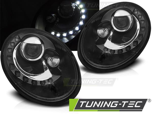 Forlygter med parkeringslys VW NEW BEETLE 06-12 SORT