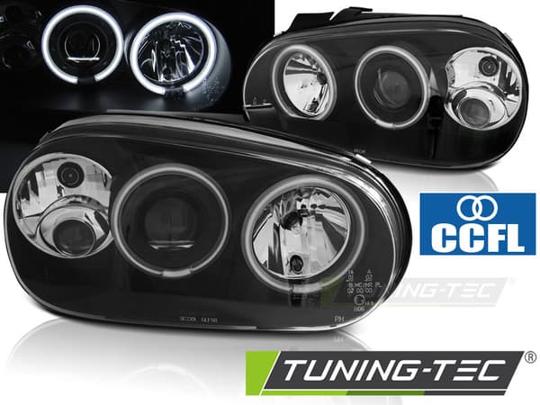 Förljuskåpor Dual Halo Rims VW GOLF 4 09 97-09 03 Ängelögon CCFL Svart