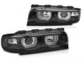 Miniatyrbillede 1 af 5: Forlygter dobbelt halo fælge BMW E38 94-01 ANGEL EYES 3D SORT