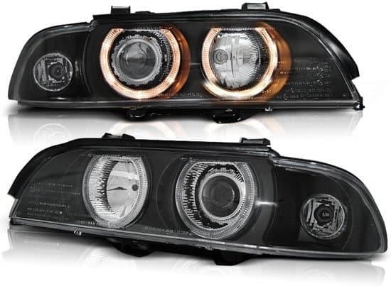 Forlygter Xenon BMW E39 09 95-06 03 ANGEL EYES D2S/H7 SORT