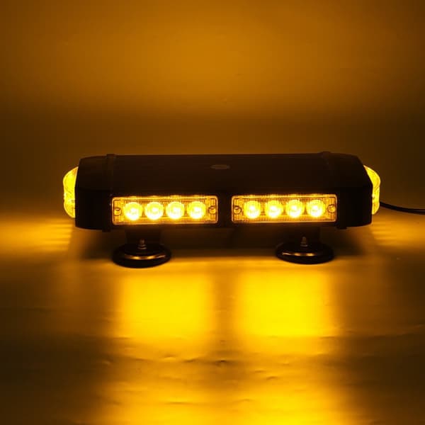 12 V, 13 tuuman 24-LED keltainen kaksipuolinen liikenteenohjaaja, vilkkuva valopalkki, magneettinen hätävalo - 7 salamakuviota