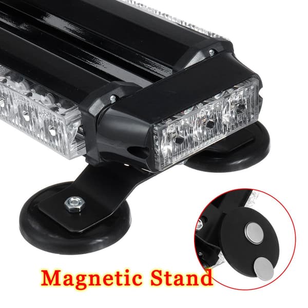 12V 42 LED keltainen kaksipuolinen liikenteenohjaaja vilkkuva salamavalopalkki hätävalo magneettinen yleismaailmallinen