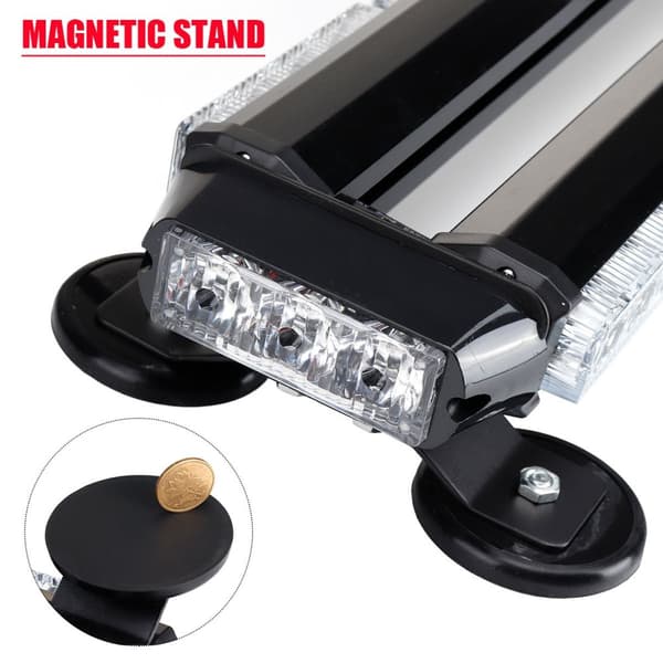 28" 54LED Bil Nødvarsel Beacon Strobe Light Bar Vandtæt Amber & White