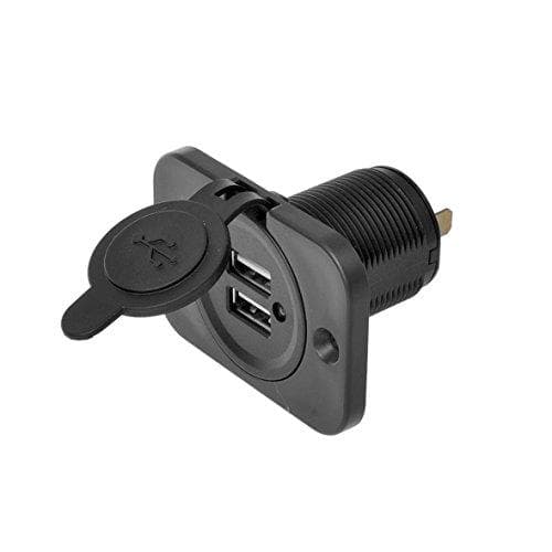 IWH USB dubbelt inbyggt uttag 12/24 volt 21100 mA lastström max.=2,0 A (019006)