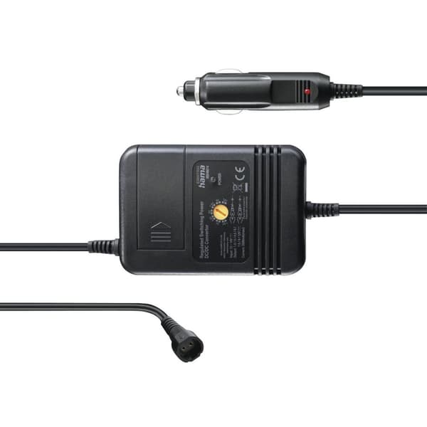 Hama strømforsyning til køretøjer, justerbar, 2000mA, 24W, maks. 12V, stabiliseret, 8 adaptere (00223402)