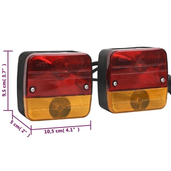 vidaXL trailerlygter 2 stk. 10,5x5x9,5 cm 12 V klassisk pære rød
