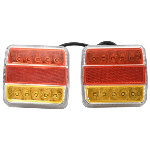 vidaXL Tilhengerlys 2 stk rød 10,5x7,5x10 cm 12V LED-pære