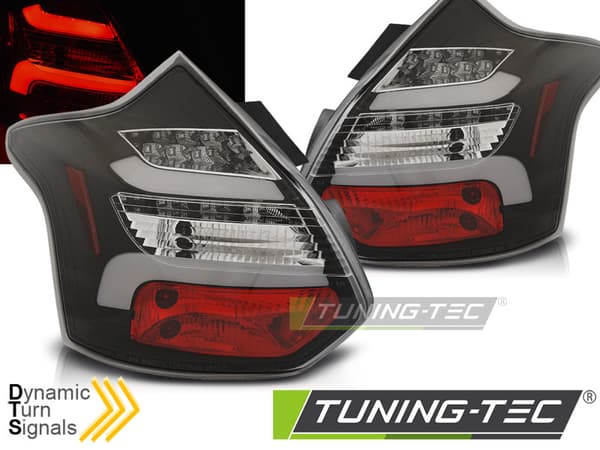 Baklys FORD FOCUS 3 11-10 14 HALVKUPÉ SVART LED STRIP SEQ IND