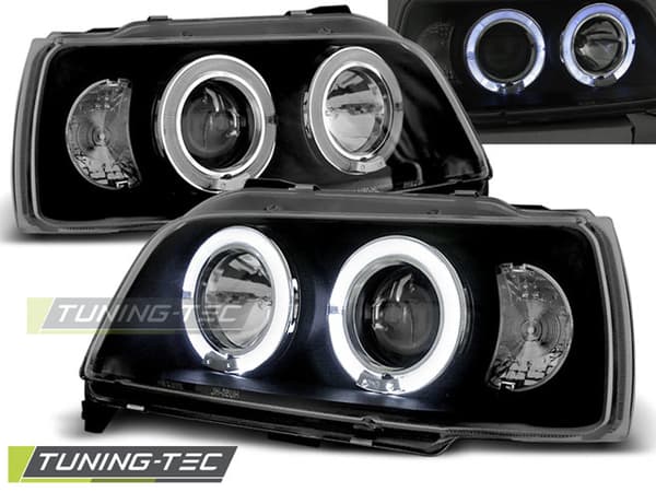 Forlygter dual halo fælge RENAULT CLIO 06 90-95 ANGEL EYES SORT
