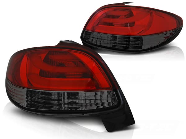 Peugeot 206 -takavalot 10/98- punaisella savulla LED-nauhalla