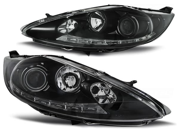 Forlygter med parkeringslys FORD FIESTA MK7 08 08-09 12 SORT