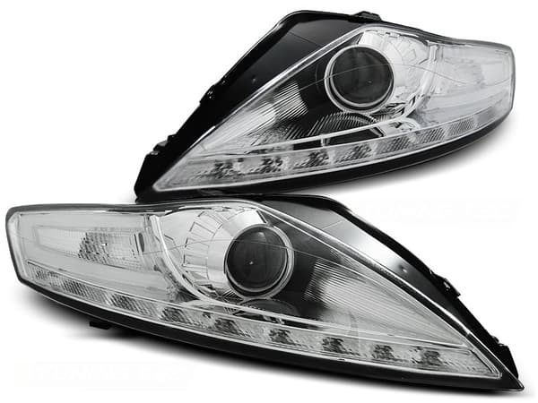 Forlygter med parkeringslygter FORD MONDEO 07 07-11 10 CHROME med LED blinklys