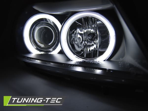 Framlyktor dubbla halo-fälgar BMW E90/E91 03 05-08 08 ÄNGELÖGON CCFL SVART