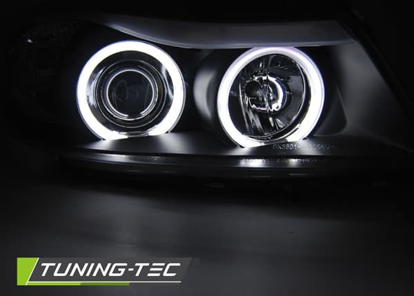 Framlyktor dubbla halo-fälgar BMW E90/E91 03 05-08 08 ÄNGELÖGON CCFL SVART