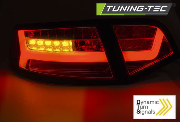 Baklyktor AUDI A6 08-11 SEDAN RÖK SVART LED STRIP SEQ