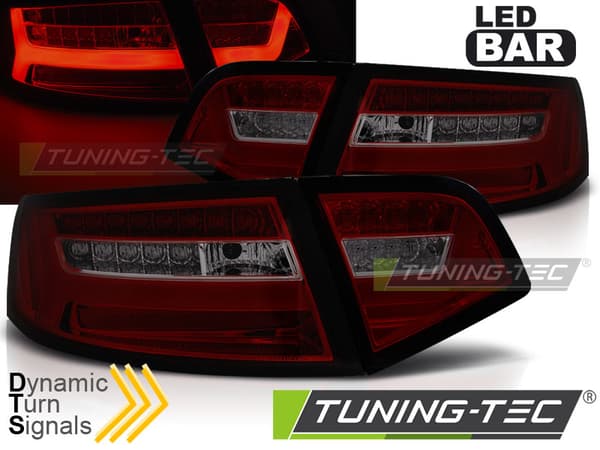 Baklyktor AUDI A6 08-11 SEDAN RÖK SVART LED STRIP SEQ