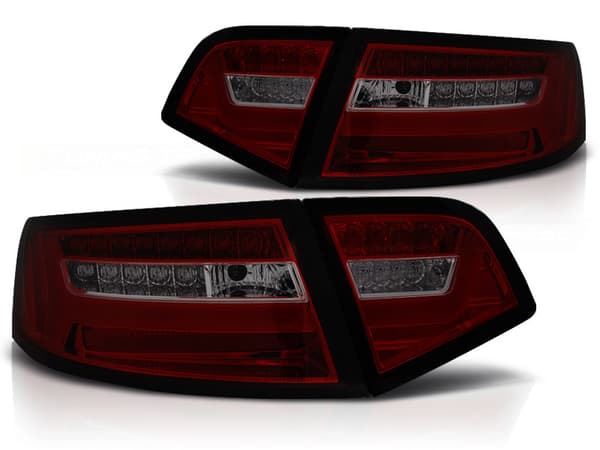 Baklyktor AUDI A6 08-11 SEDAN RÖK SVART LED STRIP SEQ