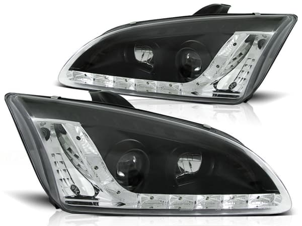 Forlygter med parkeringslys FORD FOCUS II 09 04-01 08 SORT