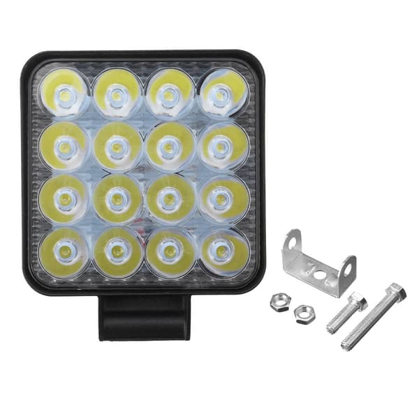 1kpl 48W LED auton työvalopalkki 12V/24V kuorma-auton maastoauto 4WD Off Road tulvavalot, neliö