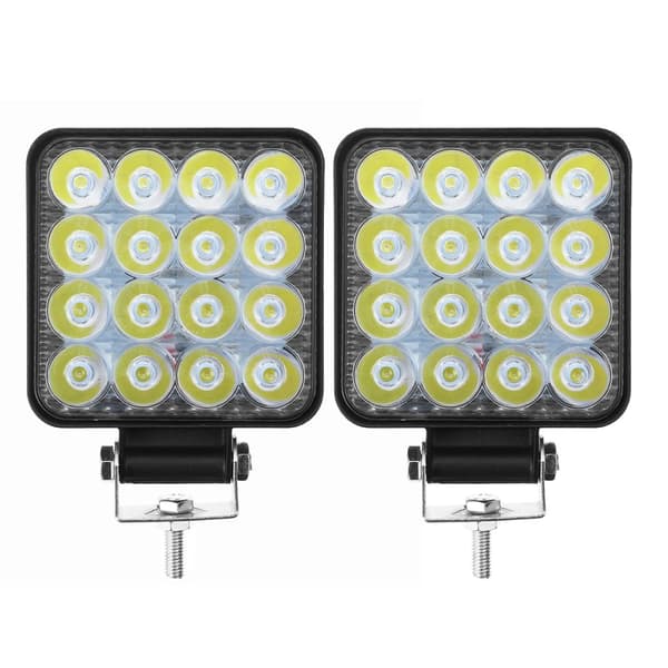 1 par 48W LED-arbetsljusstång för bil 12V/24V Lastbil SUV 4WD Off Road Flood Spot Light, fyrkantig