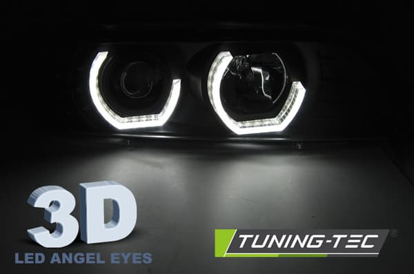 Strålkastare dual halo-rimmar BMW E39 09 95-06 03 SVART