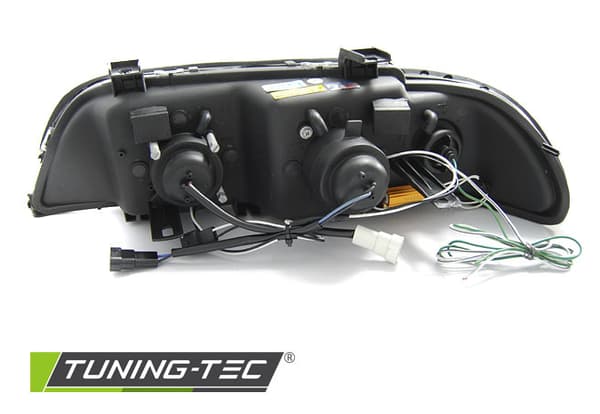 Strålkastare dual halo-rimmar BMW E39 09 95-06 03 SVART