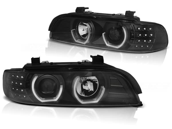 Forlygter dual halo fælge BMW E39 09 95-06 03 SORT