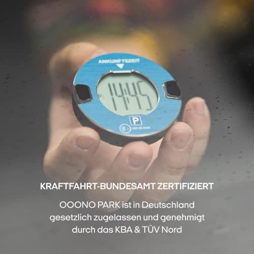 OOONO Park el-p-skive til bilen I fuldautomatisk parkeringsmåler Aluminium StVO godkendt, magnetholder, natparkeringsfunktion • Høj kvalitet - komplet
