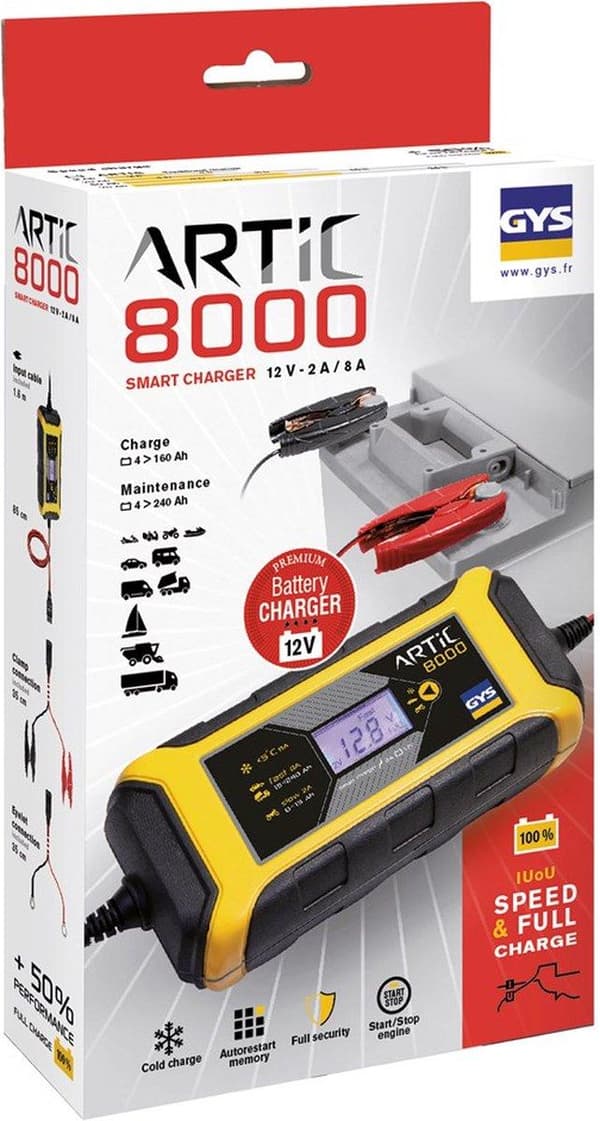 GYS Artic 8000 029590 automatisk oplader 12 V 8 A (029590)