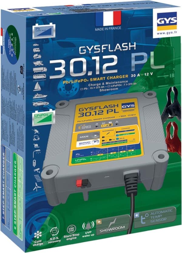 GYS FLASH 30.12 PL 029668 automaattilaturi, akun valvonta (029668)
