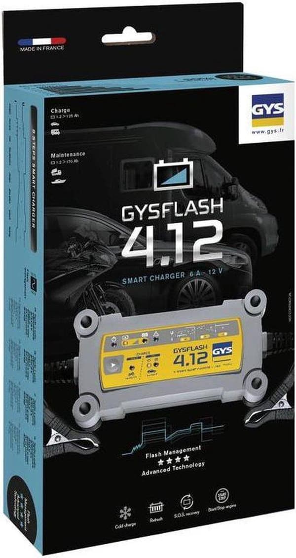 GYS batterioplader GYSFLASH 4.12 12 V 0.8-4.0 A GYS (029422)
